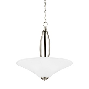 Sea Gull Lighting-Metcalf-Three Light Pendant in Transitional Style-22 Inch wide by 24 Inch high