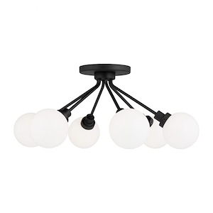 Sea Gull Lighting-Donovan-6 Light Semi-Flush Mount In Contemporary and Modern Style-10.5 Inch Tall and 24 Inch Wide