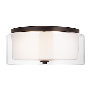 Elmwood Park-2 Light Flush Mount in Traditional Style-14 Inch wide by 6.13 Inch high - 1002458