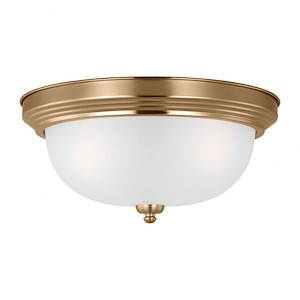 Sea Gull Lighting-Geary-3 Light Flush Mount In Transitional Style-6.5 Inch Tall and 14.5 Inch Wide