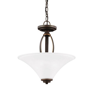 Sea Gull Lighting-Metcalf-Two Light Semi-Flush Mount in Transitional Style-15 Inch wide by 16.25 Inch high - 459881