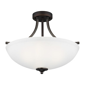 Geary-3 Light Small Semi-Flush Convertible Pendant in Transitional Style-18.63 Inch wide by 16.38 Inch high - 691959
