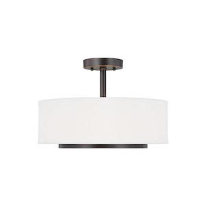 Sea Gull Lighting-Nance-2 Light Semi-Flush Convertible Pendant in Transitional Style-16.25 Inch wide by 12 Inch high