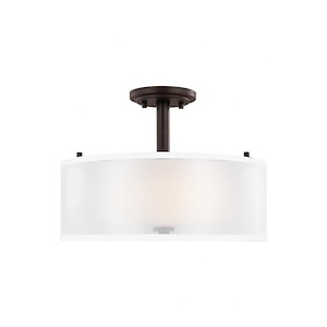 Sea Gull Lighting-Elmwood Park-2 Light Semi-Flush Mount in Traditional Style-15 Inch wide by 11 Inch high