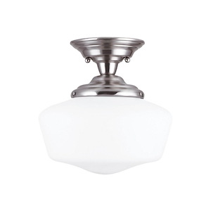 Sea Gull Lighting-Academy-One Light Semi-Flush Mount in Transitional Style-11.5 Inch wide by 11.75 Inch high
