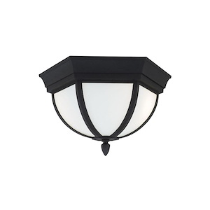 Sea Gull Lighting-Wynfield-60W Two Light Outdoor Flush Mount in Traditional Style-12.75 Inch wide by 7.5 Inch high