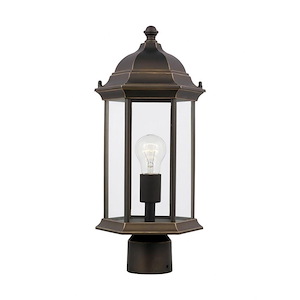 Sea Gull Lighting-Sevier-1 Light Medium Outdoor Post Lantern in Traditional Style-8.13 Inch wide by 17.75 Inch high - 930906