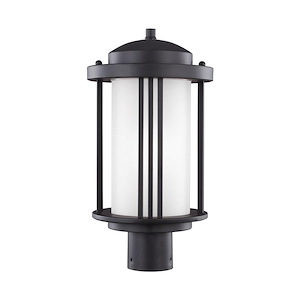 Sea Gull Lighting-Crowell-One Light Outdoor Post Lantern in Contemporary Style-9 Inch wide by 17 Inch high