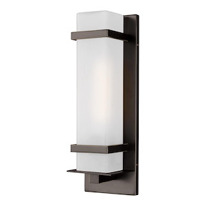 Sea Gull Lighting-Alban-1 Light Small Outdoor Wall Lantern in Modern Style-4.5 Inch wide by 14 Inch high