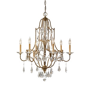 Feiss Lighting-Valentina-Chandelier 6 Light Steel in Crystals Style-28.5 Inch Wide by 32.75 Inch High