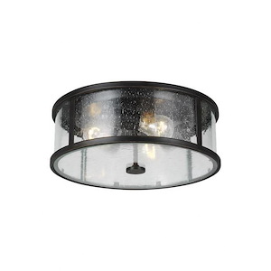 Feiss Lighting-Dakota-Three Light Flush Mount in Transitional Style-14 Inch Wide by 4.88 Inch High