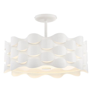 Coastal Current-32W 1 LED Semi-Flush Mount in Contemporary Style-18 Inches Wide by 7.25 Inches Tall - 656027
