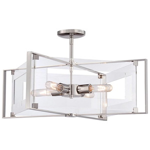 Crystal Clear - Four Light Convertible Semi-Flush Mount - 523188