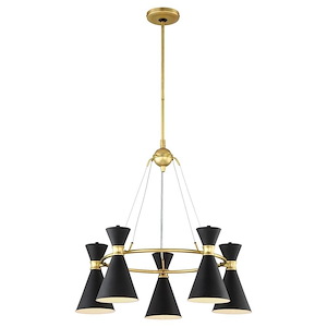Conic-Five Light Chandelier in Contemporary Style-26 Inches Wide by 24 Inches Tall - 433493