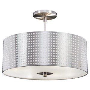 Grid - Three Light Semi-Flush Mount - 523283