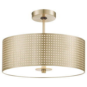 Grid - 3 Light Semi-Flush Mount-12 Inches Tall and 16.13 Inches Wide - 1294802