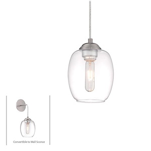 Bubble-One Light Mini Pendant in Contemporary Style-6.25 Inches Wide by 8.25 Inches Tall