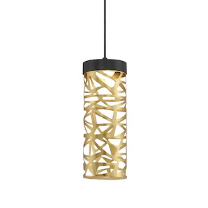 Golden Eclipse-8W 1 LED Mini Pendant-4.5 Inches Wide by 12.63 Inches Tall