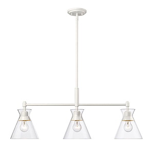 Malta - 3 Light Linear Pendant-13 Inches Tall and 34 Inches Wide - 1316933