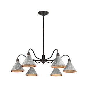 Jasper - 6 Light Chandelier-9.63 Inch Tall and 37.88 Inch Wide - 1405645