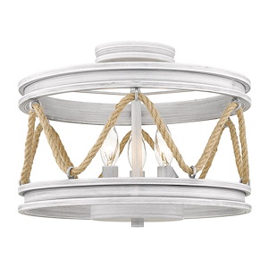 Chatham - 3 Light Semi-Flush Celing Steel in Sturdy style - 11 Inches high by 14.75 Inches wide - 728020