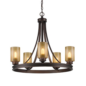 Hidalgo - Chandelier 5 Light Steel/Resin in Mediterranean style - 26 Inches high by 27.5 Inches wide