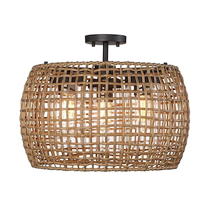 Piper - 3 Light Outdoor Semi-Flush Mount-15 Inches Tall and 19.13 Inches Wide - 1292535