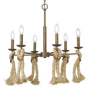 Marissa - Chandelier 6 Light Steel in Sturdy style - 24.75 Inches high by 24 Inches wide