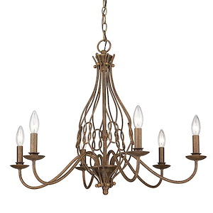 Antoinette - 6 Light Chandelier-22.38 Inch Tall and 28 Inch Wide - 1405698
