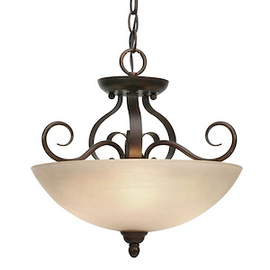 Riverton - 3 Light Semi-Flush in Organic style - 11.75 Inches high by 14.5 Inches wide