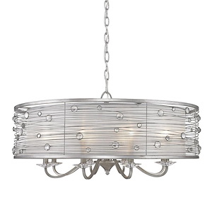 Joia - Chandelier 8 Light Steel Cloth in Contemporary style - 15.5 Inches high by 33.25 Inches wide