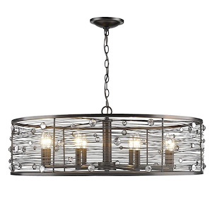 Bijoux - Chandelier 8 Light Steel in Contemporary style - 11.75 Inches high by 33.25 Inches wide - 1218035