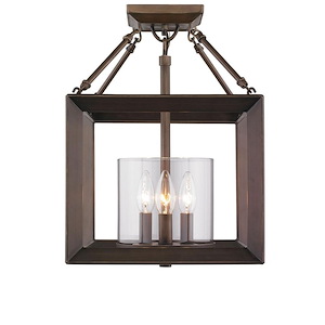Smyth - 3 Light Convertible Semi-Flush Mount in Contemporary style - 17.25 Inches high by 11.75 Inches wide