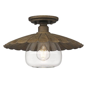 Clemence - 1 Light Flush Mount In Rustic Style-8.5 Inches Tall and 13.75 Inches Wide - 1217943