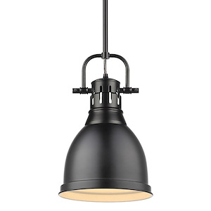 Duncan - 1 Light Small Pendant with Rod in Classic style - 14.25 Inches high by 8.88 Inches wide