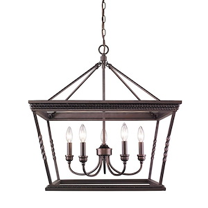 Davenport - Chandelier 5 Light Steel in Classic style - 25 Inches high by 24 Inches wide