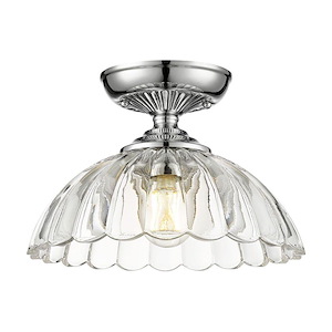 Audra - 1 Light Semi-Flush Mount-8.13 Inch Tall and 11.75 Inch Wide - 1405927