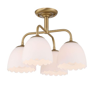 Dorinda - 4 Light Semi-Flush Mount-13 Inch Tall and 18 Inch Wide - 1405931