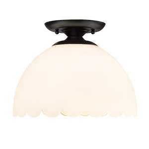 Dorinda - 1 Light Semi-Flush Mount-9.13 Inches Tall and 12.25 Inches Wide