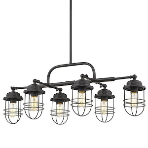 Seaport - 6 Light Linear Pendant in Sturdy style - 13.13 Inches high by 14 Inches wide