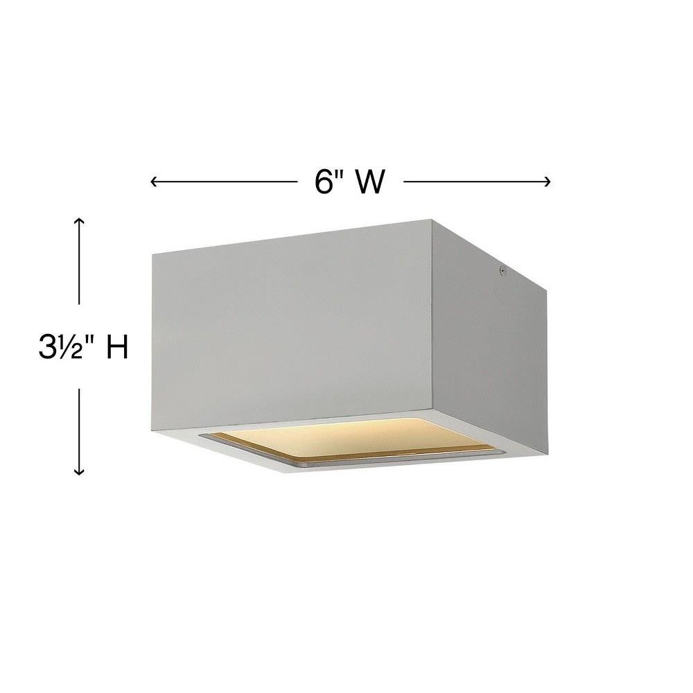 Hinkley-Lighting---1765SW---Kube---8W-LED-Small-Outdoor-Flush-Mount-in- Modern-Style---6-Inches-Wide-by-6-Inches-High