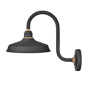 Foundry Classic - 1 Light Small Outdoor Tall Gooseneck Barn Light - Traditional and Industrial Style - 12 Inch Wide by 17 Inch High - 820179