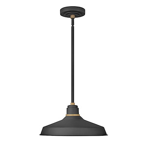 Foundry Classic - 1 Light Outdoor Pendant Barn Light in Traditional-Industrial Style - 16 Inches Wide by 7.5 Inches High - 820175