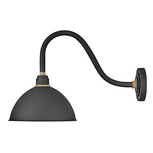 Foundry Dome - 1 Light Medium Outdoor Gooseneck Barn Light in Traditional and Industrial Style - 12 Inches Wide by 17 Inches High - 820187