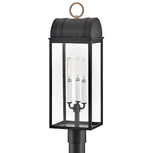 Campbell - 15W 3 LED Large Outdoor Post Lantern-24.5 Inches Tall and 7.75 Inches Wide - 1338726