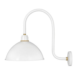 Foundry Dome - 1 Light Large Outdoor Tall Gooseneck Barn Light - Traditional and Industrial Style - 16 Inch Wide by 23.75 Inch High - 820199