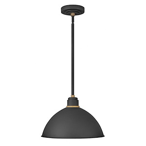 Foundry Dome - 1 Light Outdoor Pendant Barn Light in Traditional-Industrial Style - 16 Inches Wide by 10.5 Inches High - 820176
