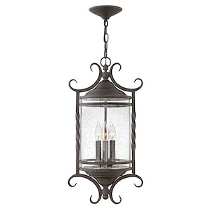 Casa - Three Light Outdoor Hanging Lantern in Rustic Style - 12 Inches Wide by 23.25 Inches High - 693963