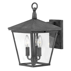 Trellis - 3 Light Extra Small Outdoor Wall Lantern in Traditional Style - 9 Inches Wide by 14.75 Inches High - 755681