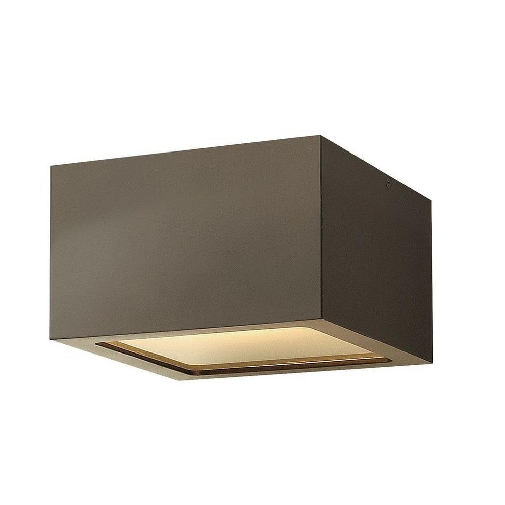 Hinkley-Lighting---1765SW---Kube---8W-LED-Small-Outdoor-Flush-Mount-in- Modern-Style---6-Inches-Wide-by-6-Inches-High